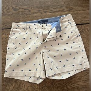 Tommy Hilfiger Mens Cotton Chino Shorts Beige Khaki Flat Front Pockets Size 12